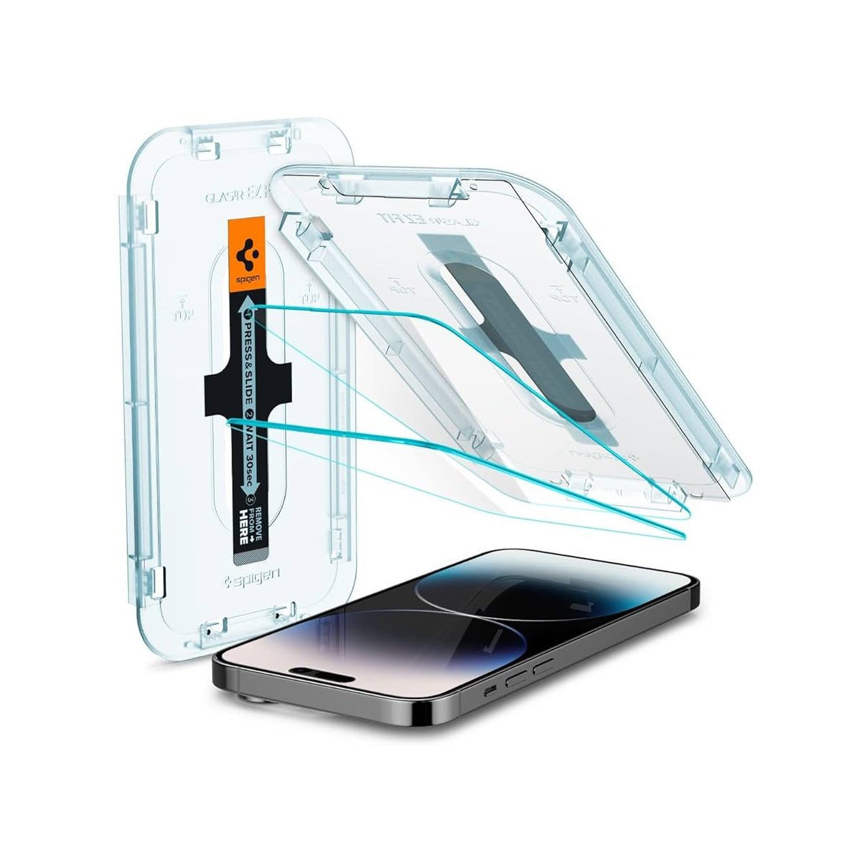 Spigen AGL05214 Tempered Glass Screen Protector [GlasTR EZ FIT] designed for iPhone 14 Pro [Case Friendly] - Sensor Protection / 2 Pack