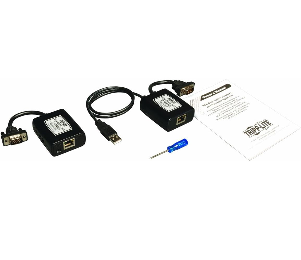 Tripp Lite B130-101-U VGA Over CAT5/6 Extender Kit, Transmitter/Receiver for Video