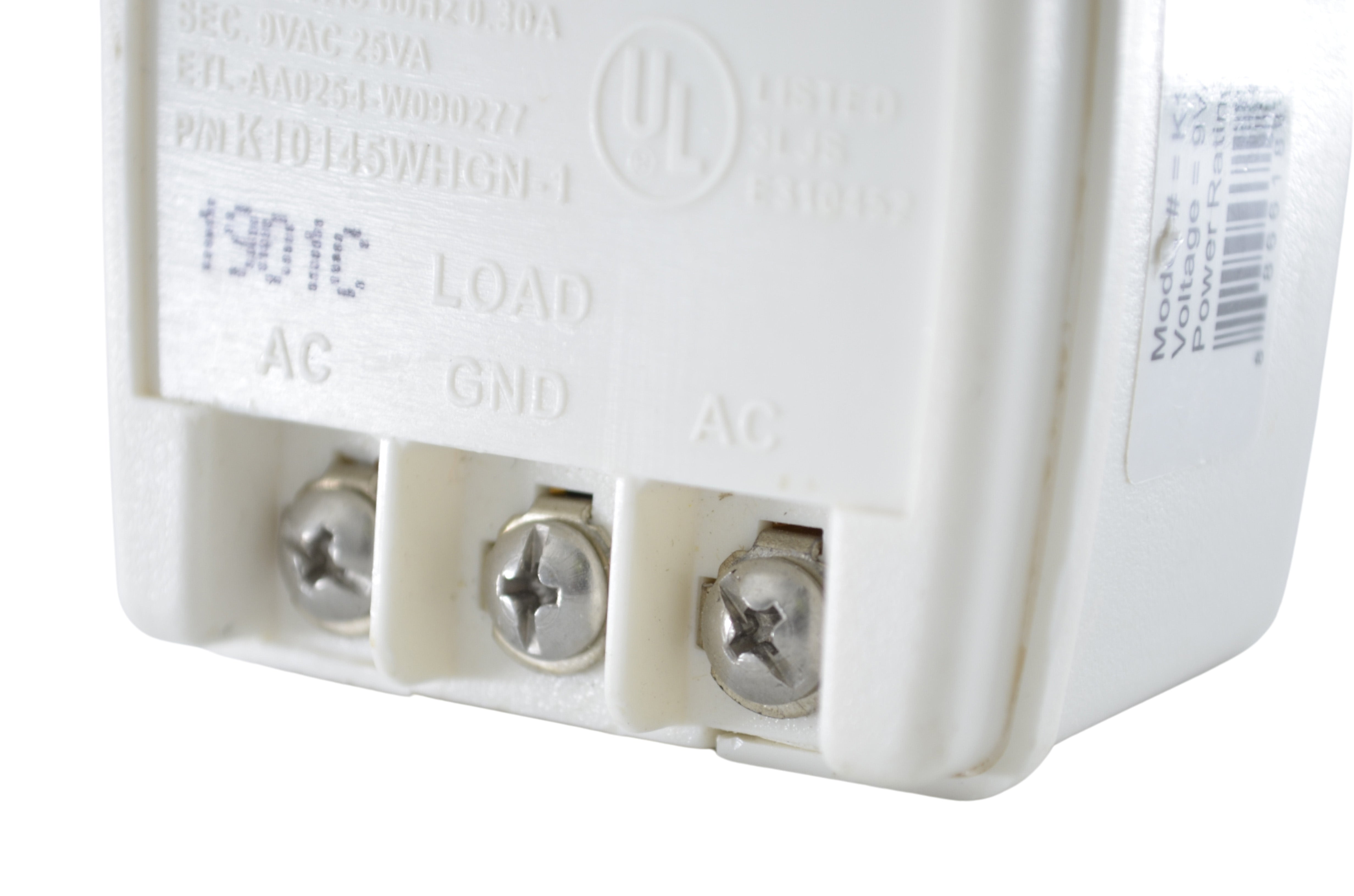 Honeywell K10145WHGN-1 Transformer Class II White 9VAC 25VA