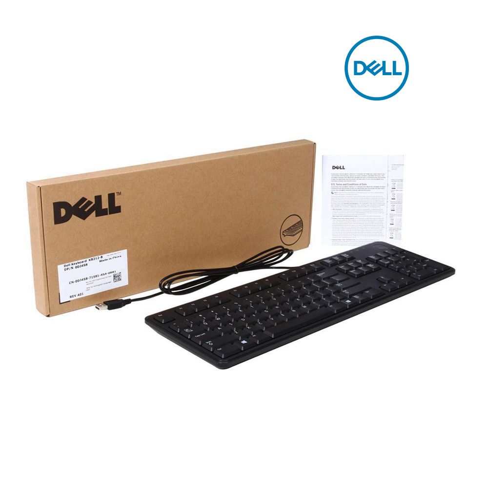 Normal Keyboard Dell Dell KB212-B Black 104 Normal Keys USB Wired Ergonomic Keyboard – Green ...