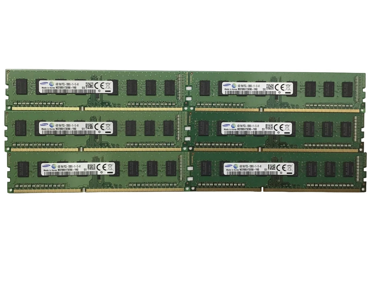 Lot of 6 Samsung 4GB M378B5173EB0-YK0 PC3L 12800 DDR3 1600MHz Desktop Memory
