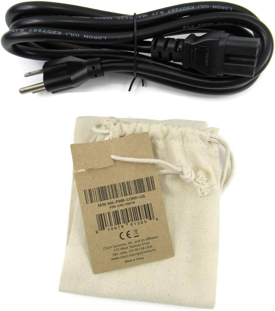 Cisco MA-PWR-CORD-US Meraki AC Power Cable, Black