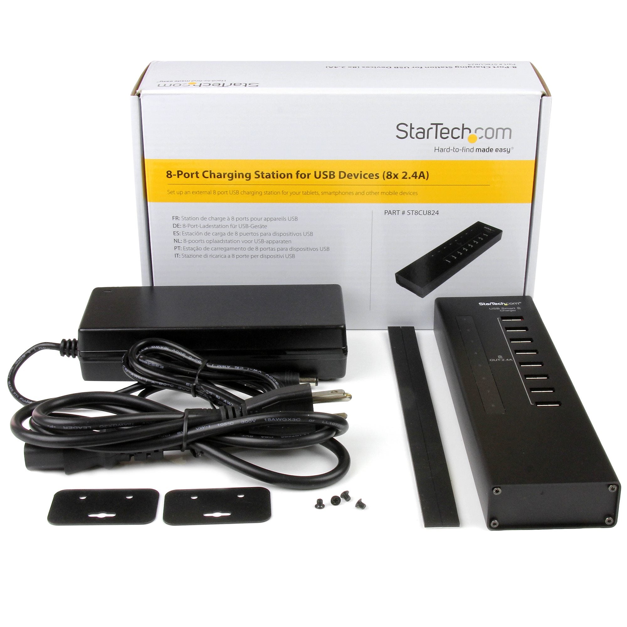 Startech ST8CU824 8-Port Charging Station for USB Devices - 96W/19.2A