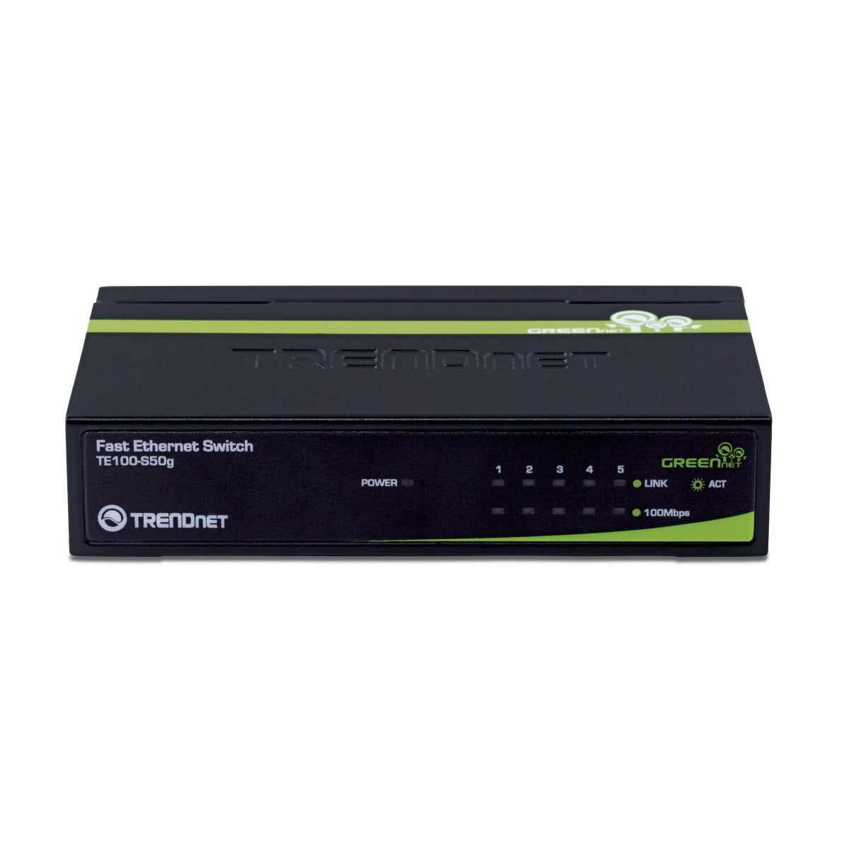 TRENDnet TE100-S50g 5-Port Unmanaged 10/100 Mbps GREENnet Ethernet Desktop Metal Housing Switch