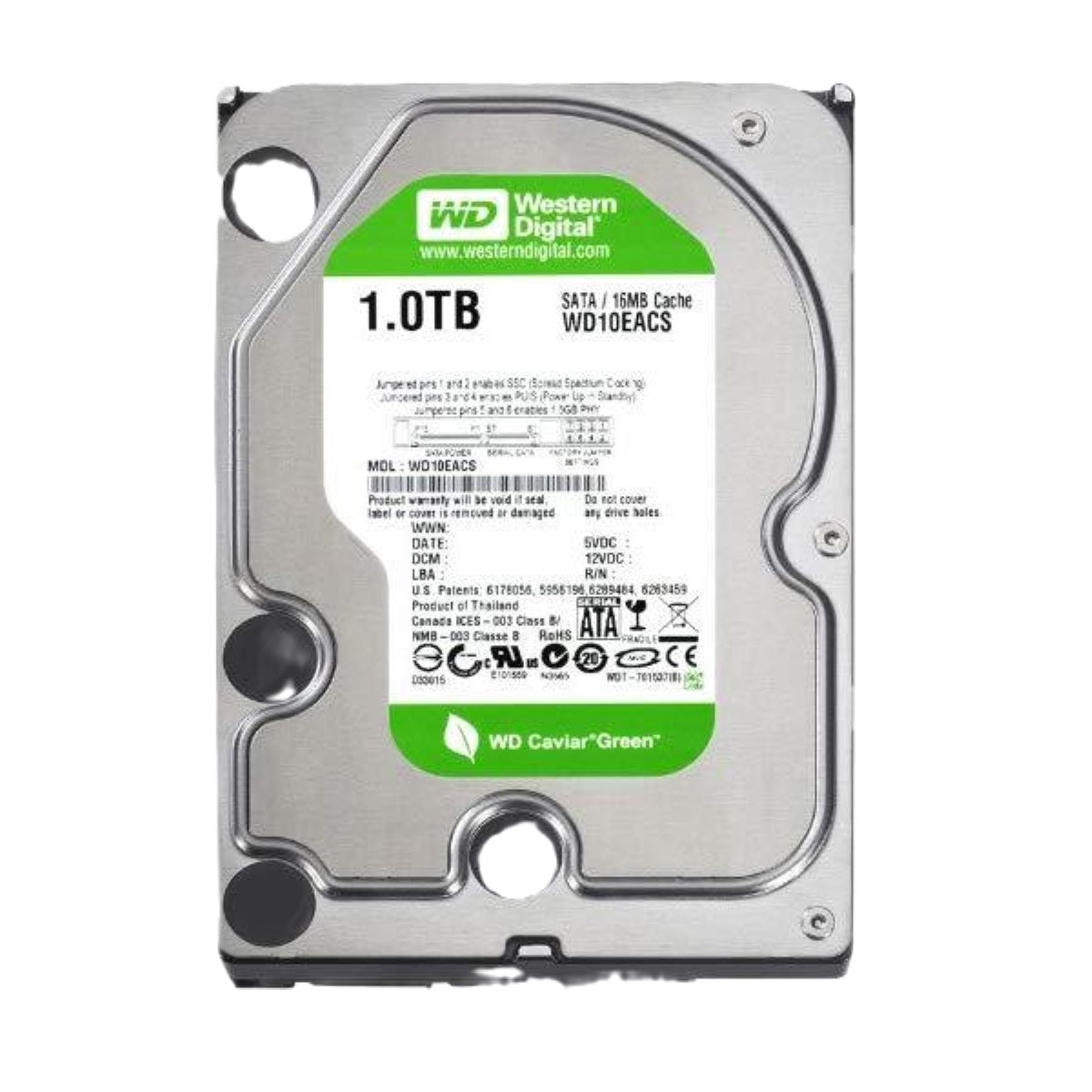 WD10EACS-00D6B0 Western Digital Caviar Green 1TB 7200RPM SATA 3GB/s 16MB Cache 3.5-inch Hard Drive