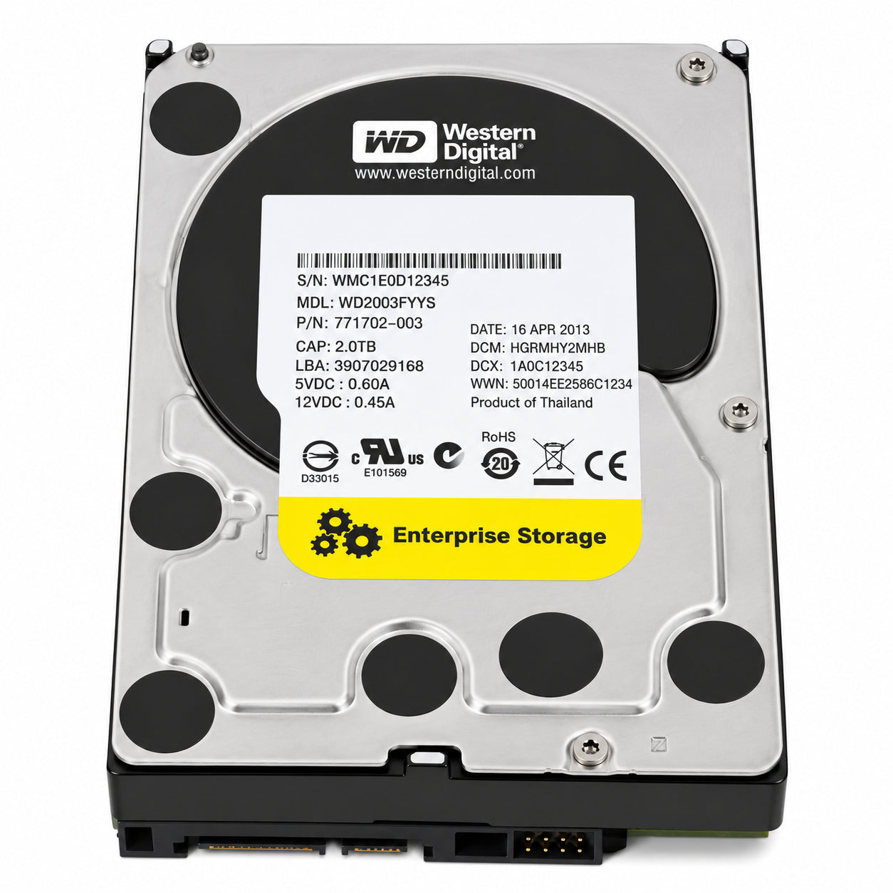 Western Digital WD2003FYYS-70W0B0 - 2TB 7.2K RPM 64MB Cache SATA 3.5" Hard Drive