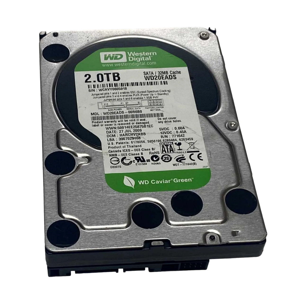 Western Digital WD20EADS-00R6B0 Caviar Green 2TB SATA III 3.5” Internal Hard Drive