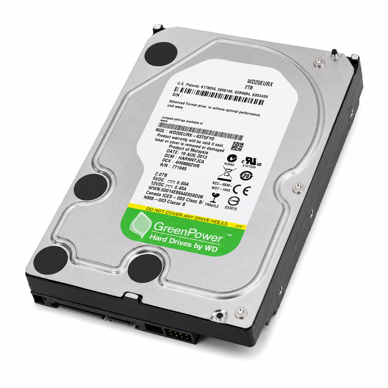 Western Digital WD20EURX-63T0FY0 - AV-GP 2TB 5400RPM SATA 6Gb/s 64MB Cache (CE) 3.5-Inch Hard Drive