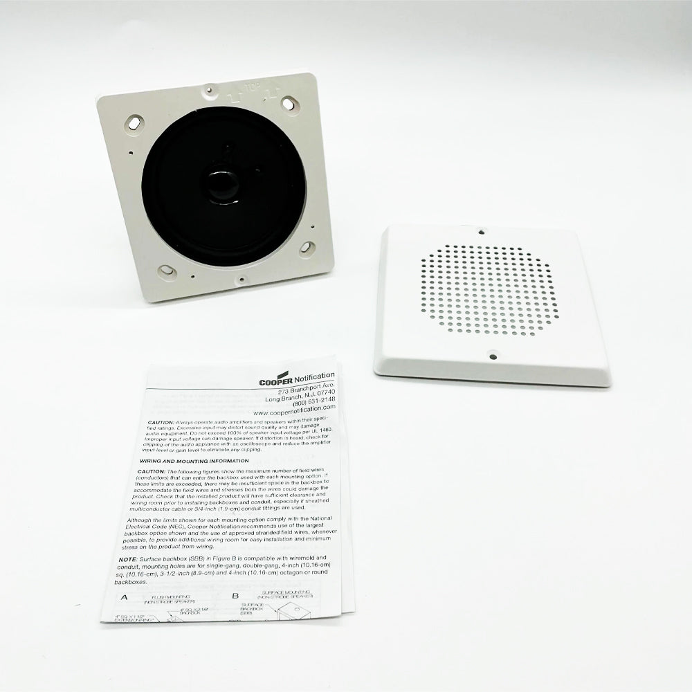 Cooper Wheelock E70-W Speaker, White, Wall Mount