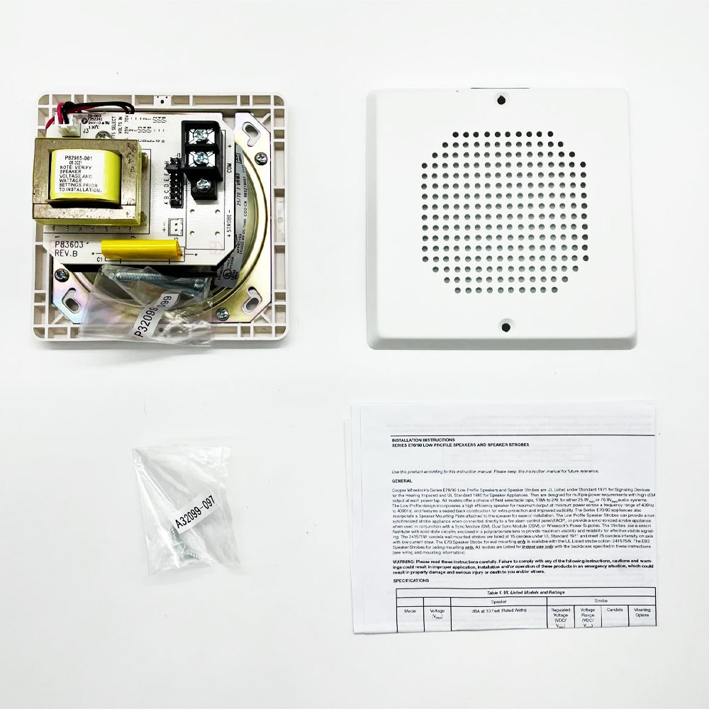 Cooper Wheelock E70-W Speaker, White, Wall Mount