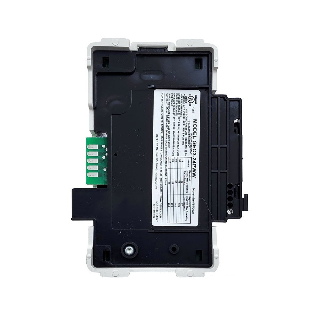 Gentex GEC3-24PWW Commander3 Series Multi-Candela Horn Strobe