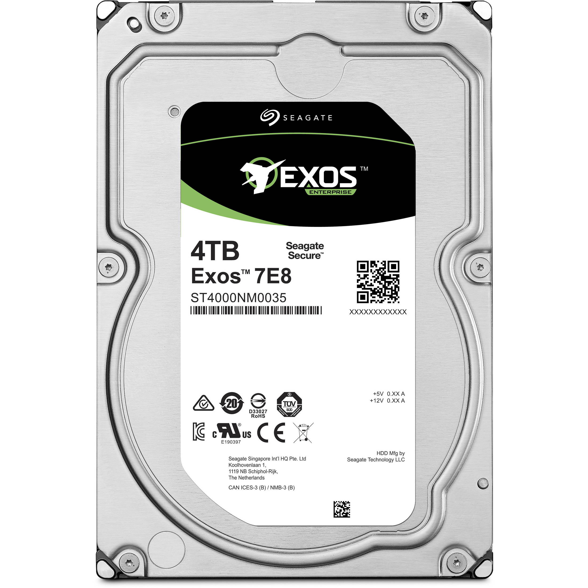 Seagate ST4000NM0115 4TB Exos 7E8 SATA 6 Gb/s NAS HDD 512e 7200 RPM Hard Drive