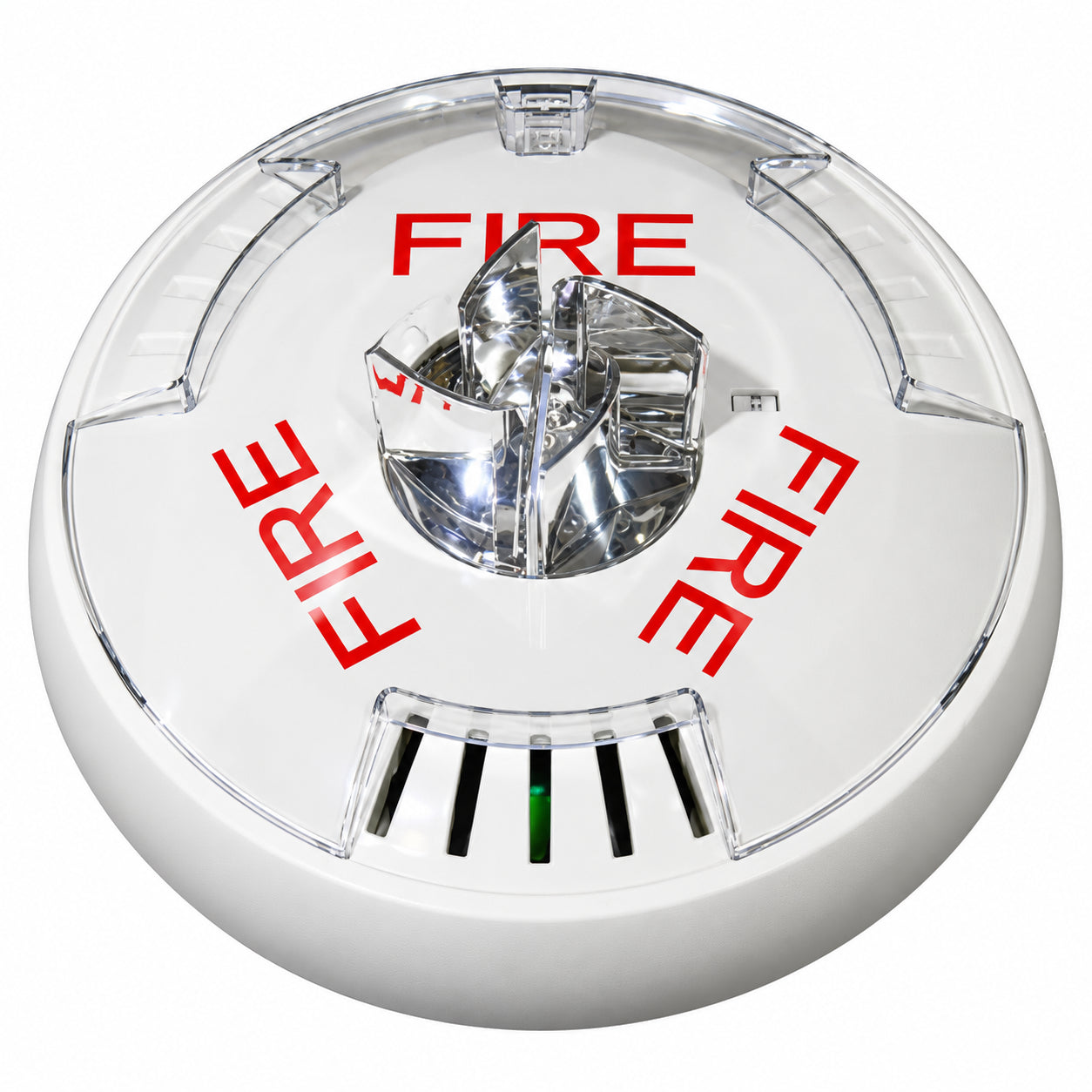 Cooper Wheelock Exceder HSWC Horn Strobe, White, Ceiling Mount, FIRE Lettering