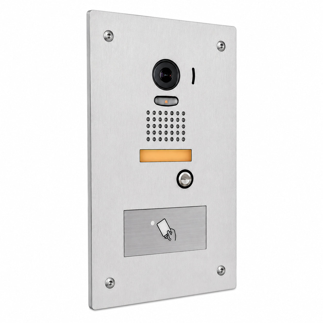 Aiphone IS-DVF-HID Stainless Steel Video Door Station with HID ProxPoint Plus Reader, Flush Mount