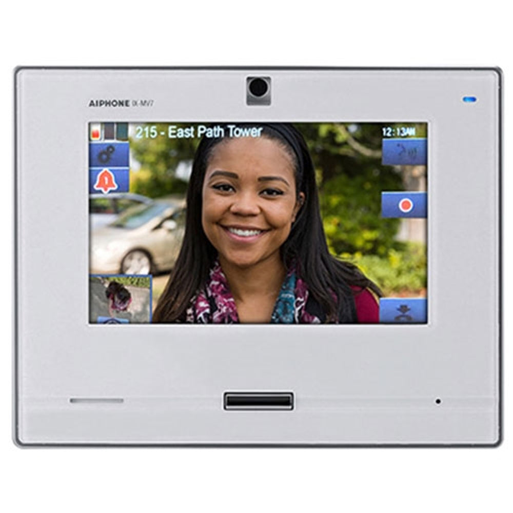 Aiphone IX-MV7-W SIP Compatible IP Video Master Station 7" Touchscreen and Hands-Free, White