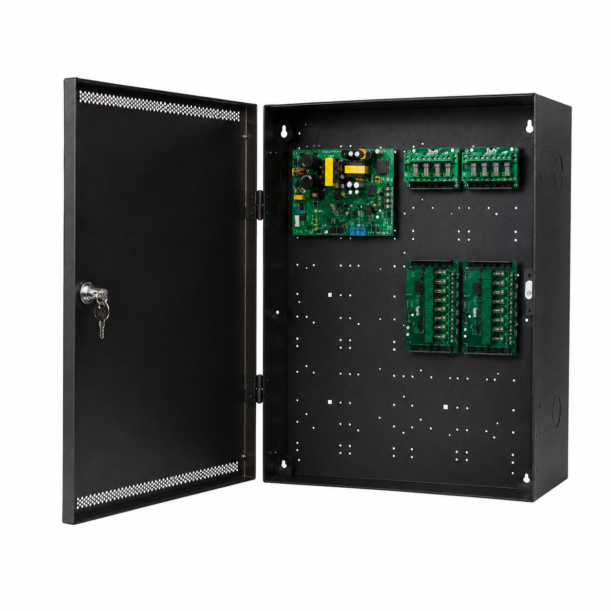 LifeSafety Power J7-FPO250150 FlexPower Fused Power Supply-Battery Charger System, 400W Dual Voltage, 16-Door Access