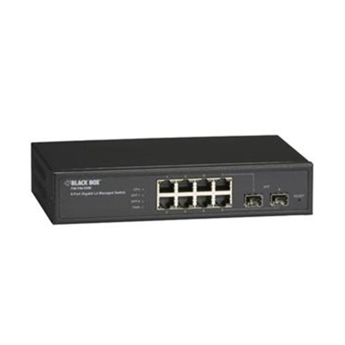 Black Box LGB1001A-R2 8-Ports Managed Gigabit Ethernet Switch 2 x SFP (mini-GBIC) Shared 8 x 10/100/1000Base-T LAN