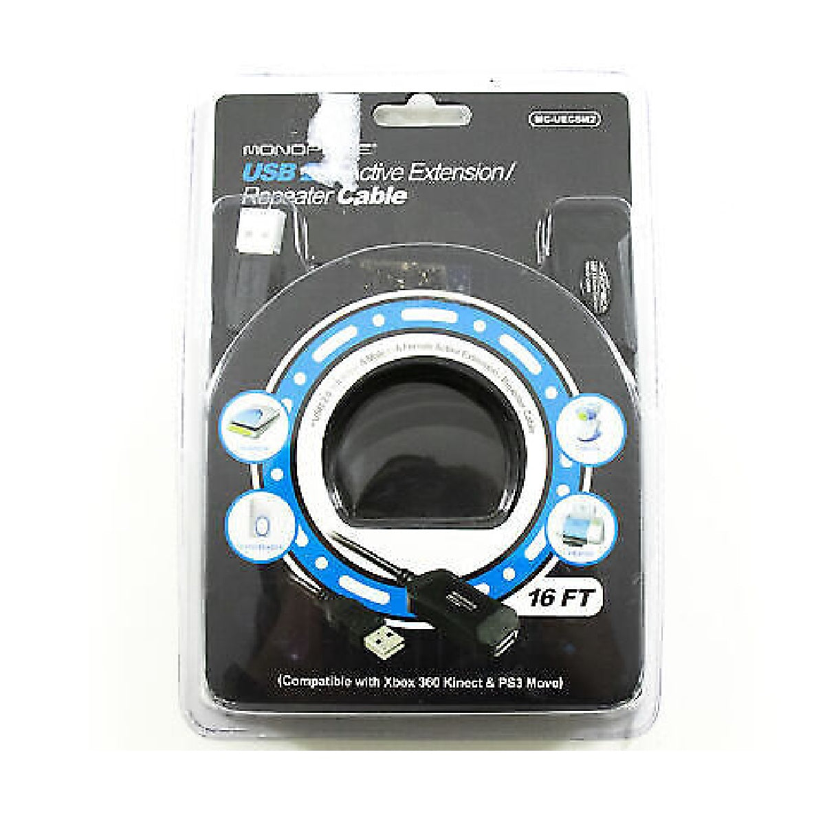 Monoprice MC-UEC5M2 USB 2.0 Extension Cable for Xbox 360 PS3