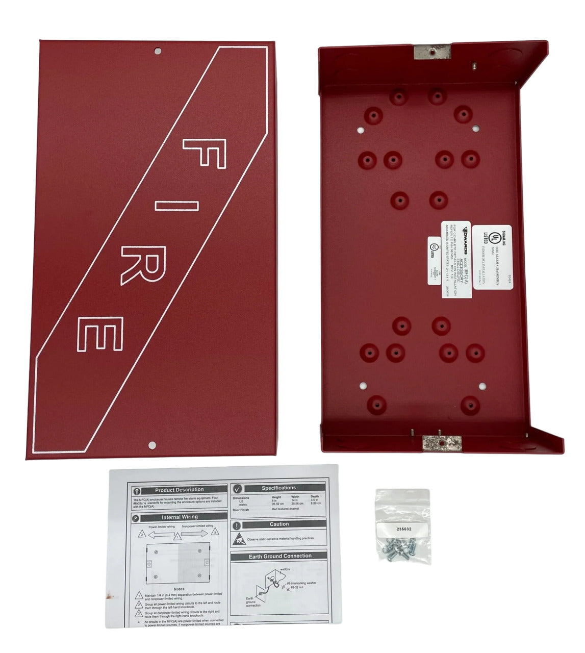 Edwards Signaling MFC-A Surface Mounting Multi-Function Enclosure Cabinet, Red