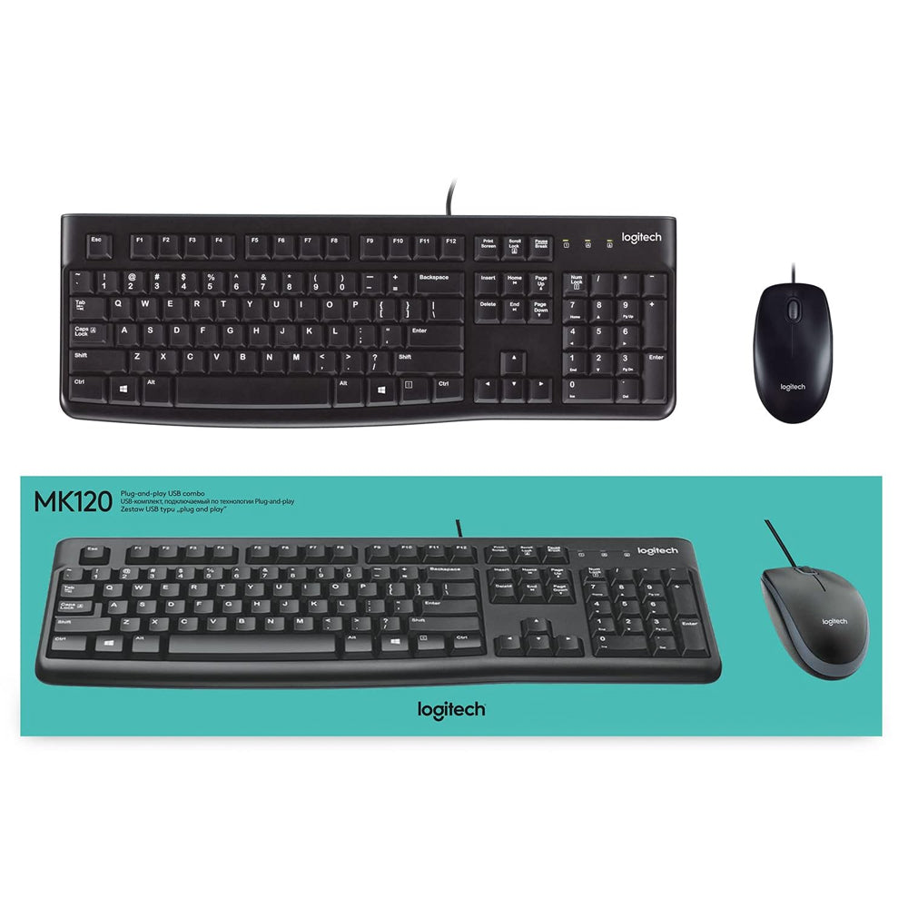 Logitech MK120 Wired USB Keyboard and Mouse