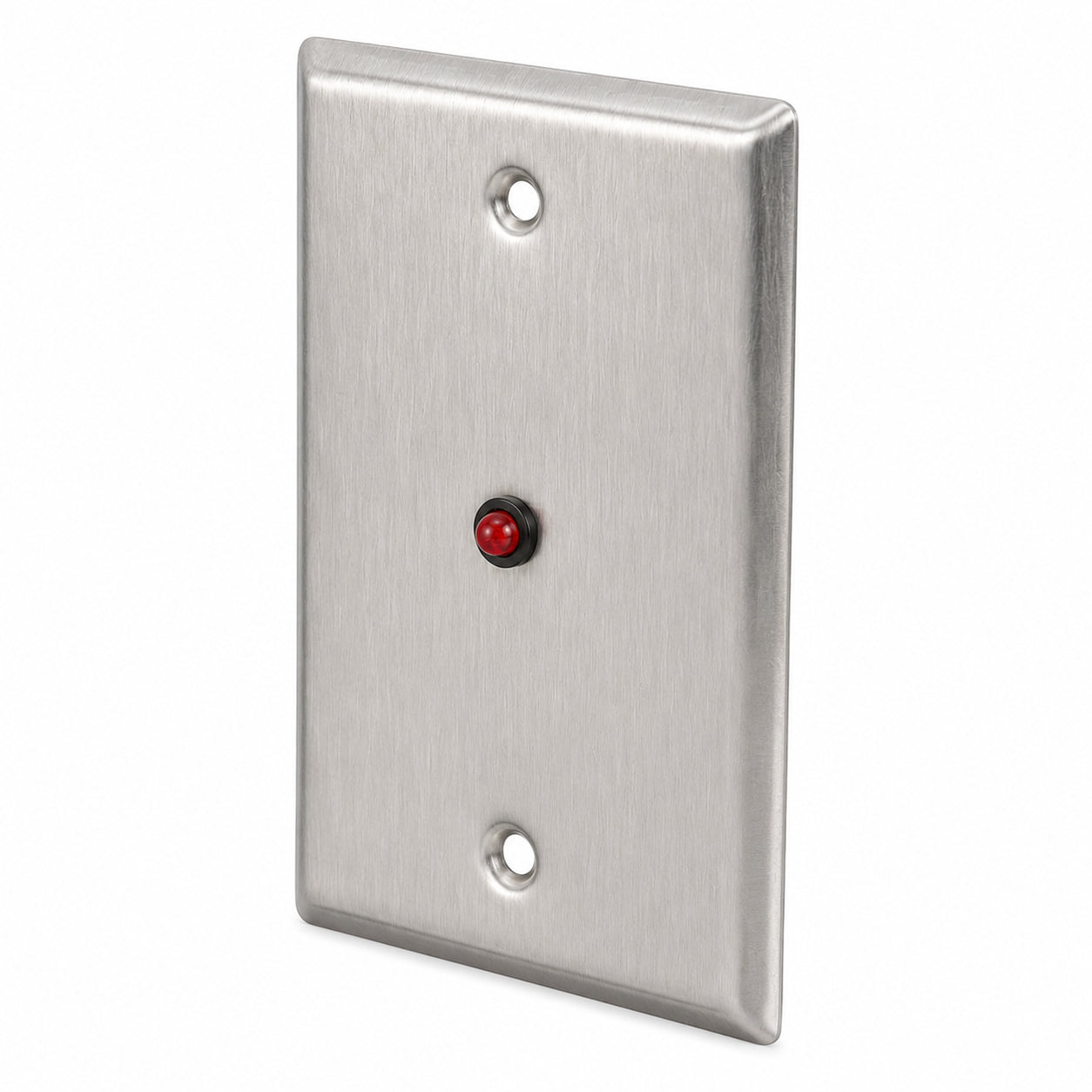 Alarm Controls RP-28 Remote Wall Plate with 1/4" Red LED, Single Gang, Stainless Steel