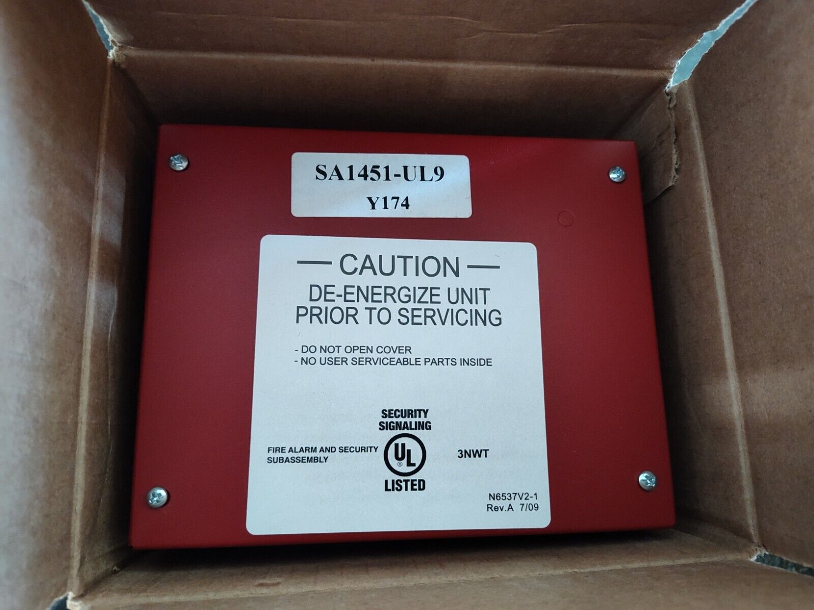 Honeywell SA1451-UL9 Fire Alarm Transformer & Enclosure