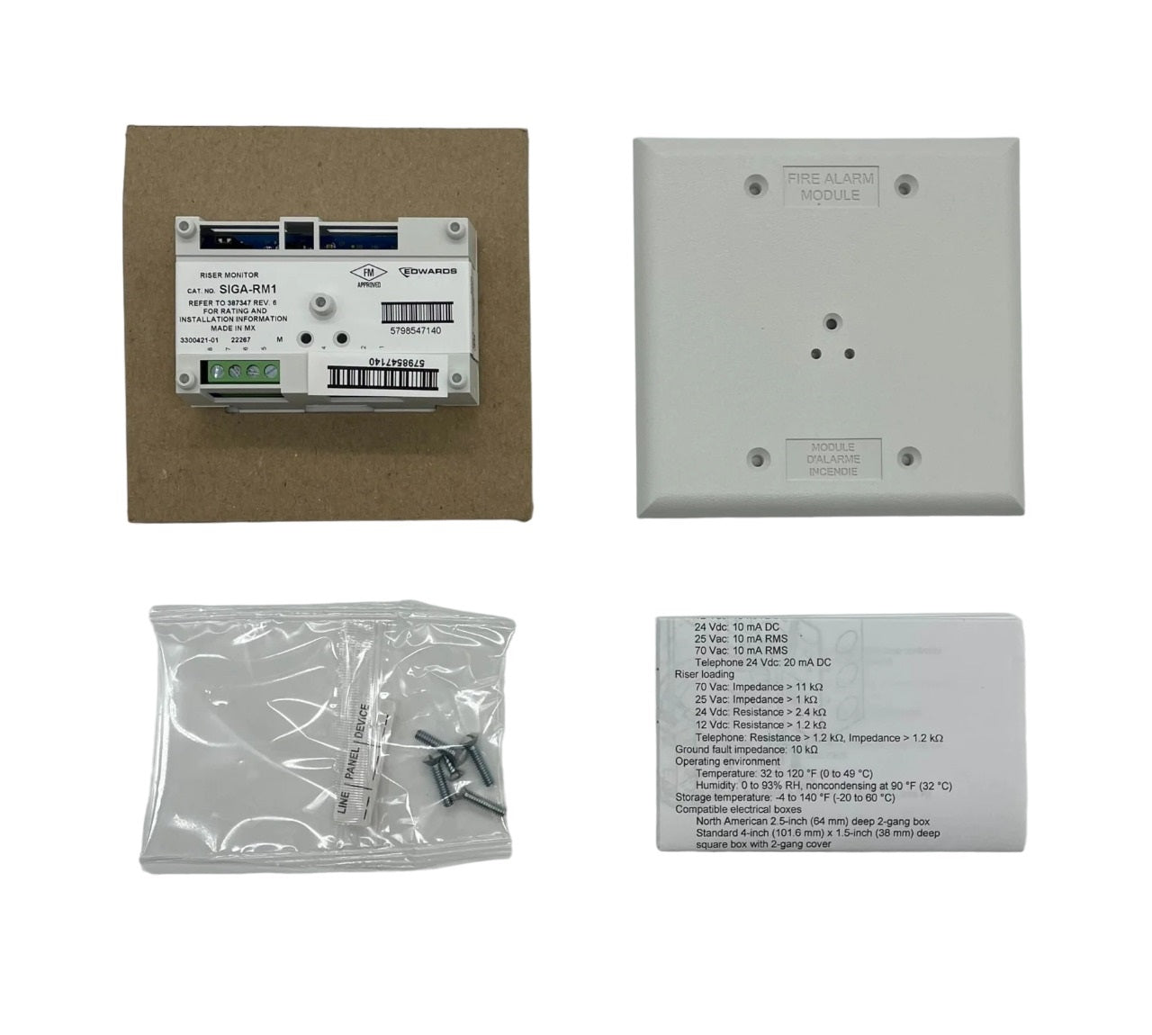 Edwards Signaling SIGA-RM1 Analog Addressable Riser Monitor Module