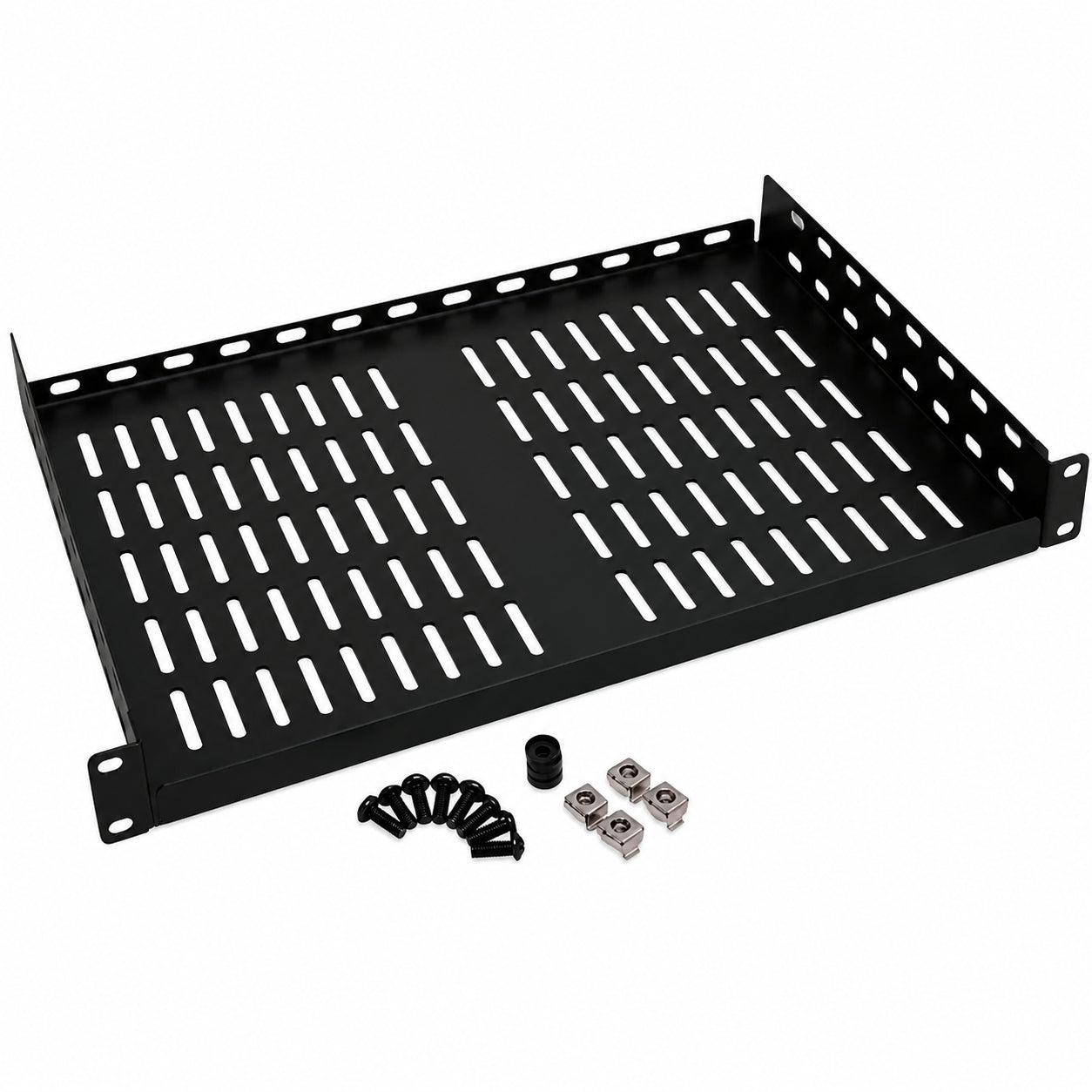Tripp Lite SRSHELF2P1U Rack Enclosure Cabinet Cantilever Fixed Shelf 40 Pound Capacity 1URM, Black