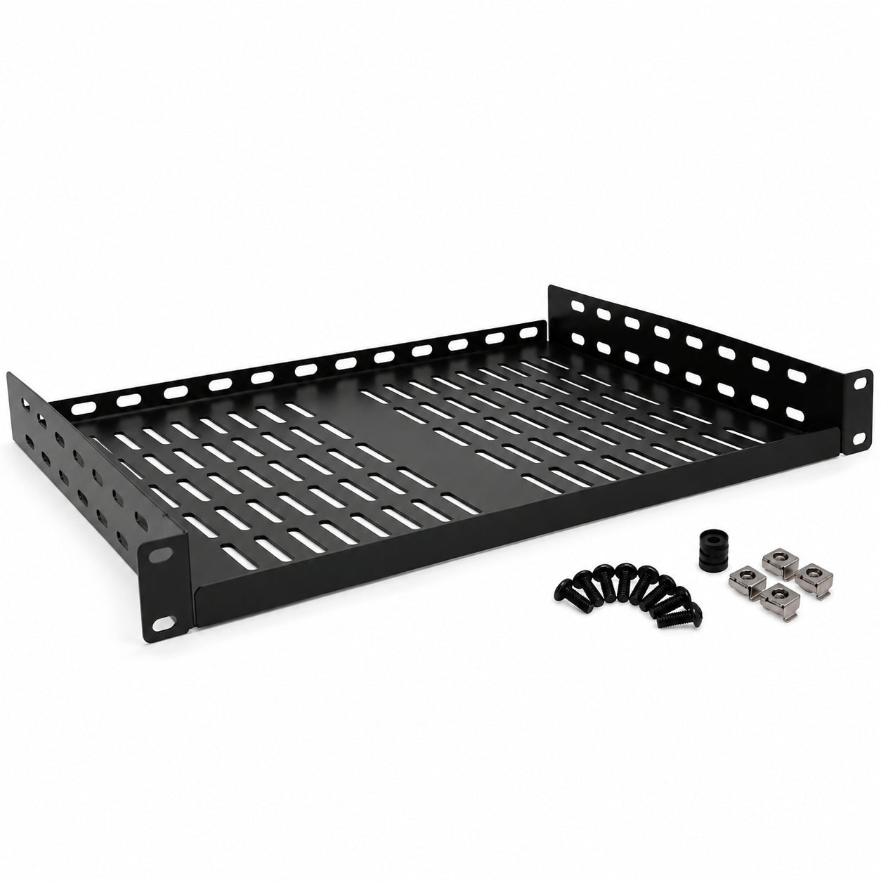 Tripp Lite SRSHELF2P1U Rack Enclosure Cabinet Cantilever Fixed Shelf 40 Pound Capacity 1URM, Black