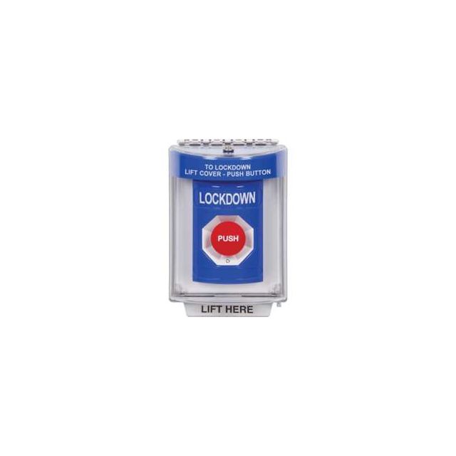 STI SS2431LD-EN Flush Turn-to-Reset Stopper Station with LOCKDOWN, Blue