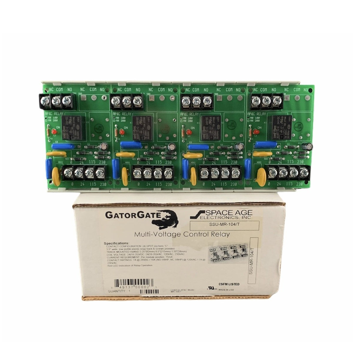 Space Age SSU-MR-104/T Multi-Voltage Control Relay