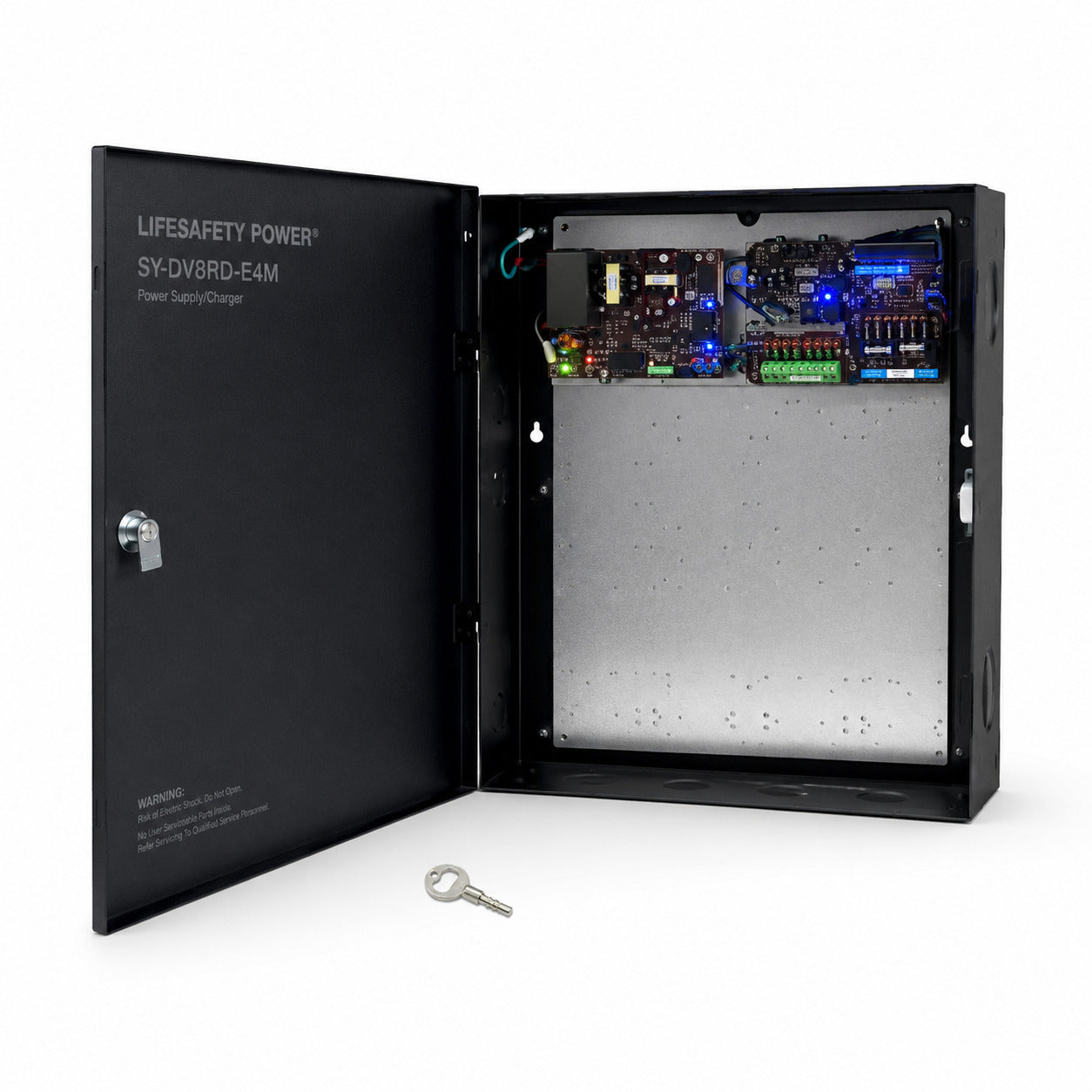 LIFESAFETY POWER SY-DV8RD-E4M Enclosure Level Power Supply with key