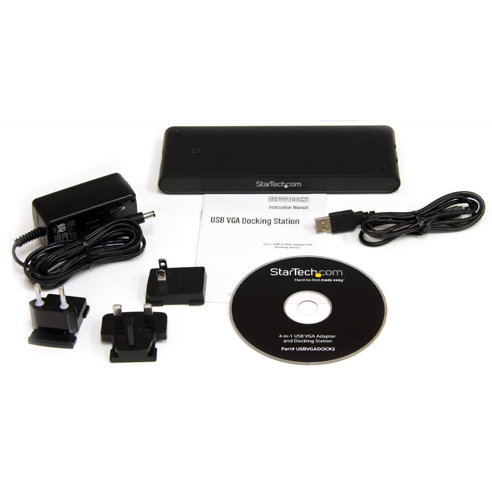 StarTech.com USBVGADOCK2 Universal Laptop USB Docking Station with VGA Audio Ethernet