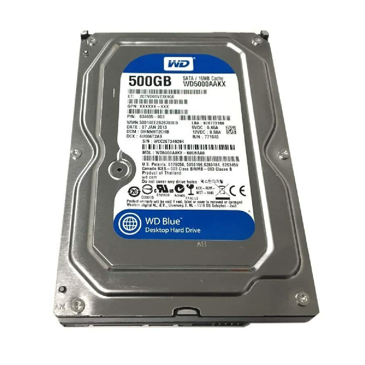 Ingram Micro WD5000AAKX HARD DRIVE, 500 GB, SATA, 6 GIGA BIT/ S