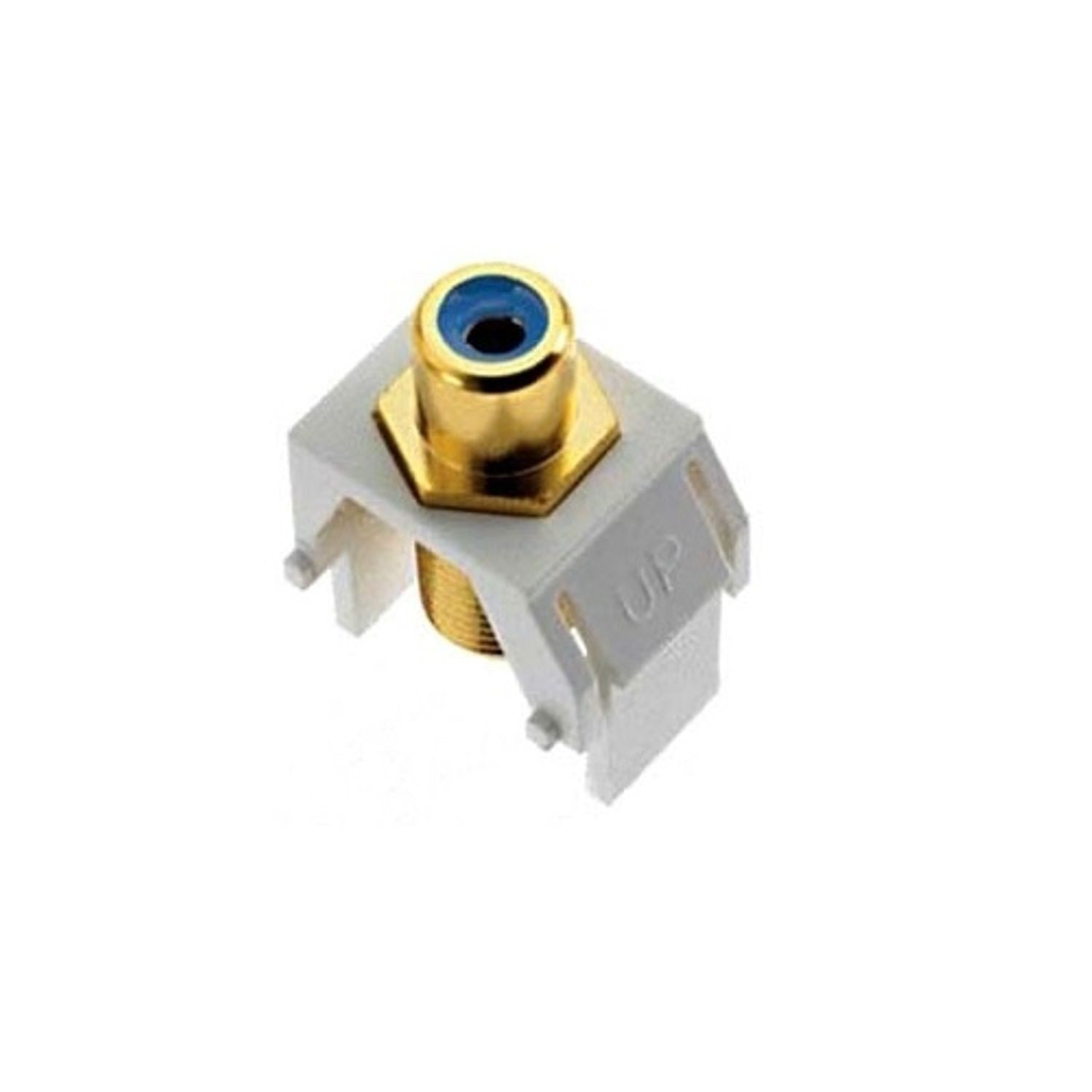 Legrand - OnQ WP3464-WH Blue RCA to F Connector, Standard RCA Front Jack Fits In All Keystone Wall Plates, F-Type Coaxial Rear Jack for Audio and Video