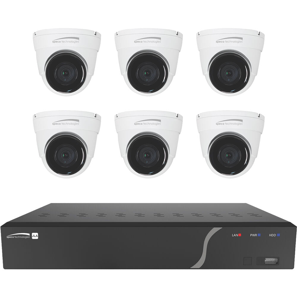 Speco Technologies ZIPK8TA 8-Channel 8MP NVR with 2TB HDD, 1 8MP & 5 5MP Night Vision Turret Cameras