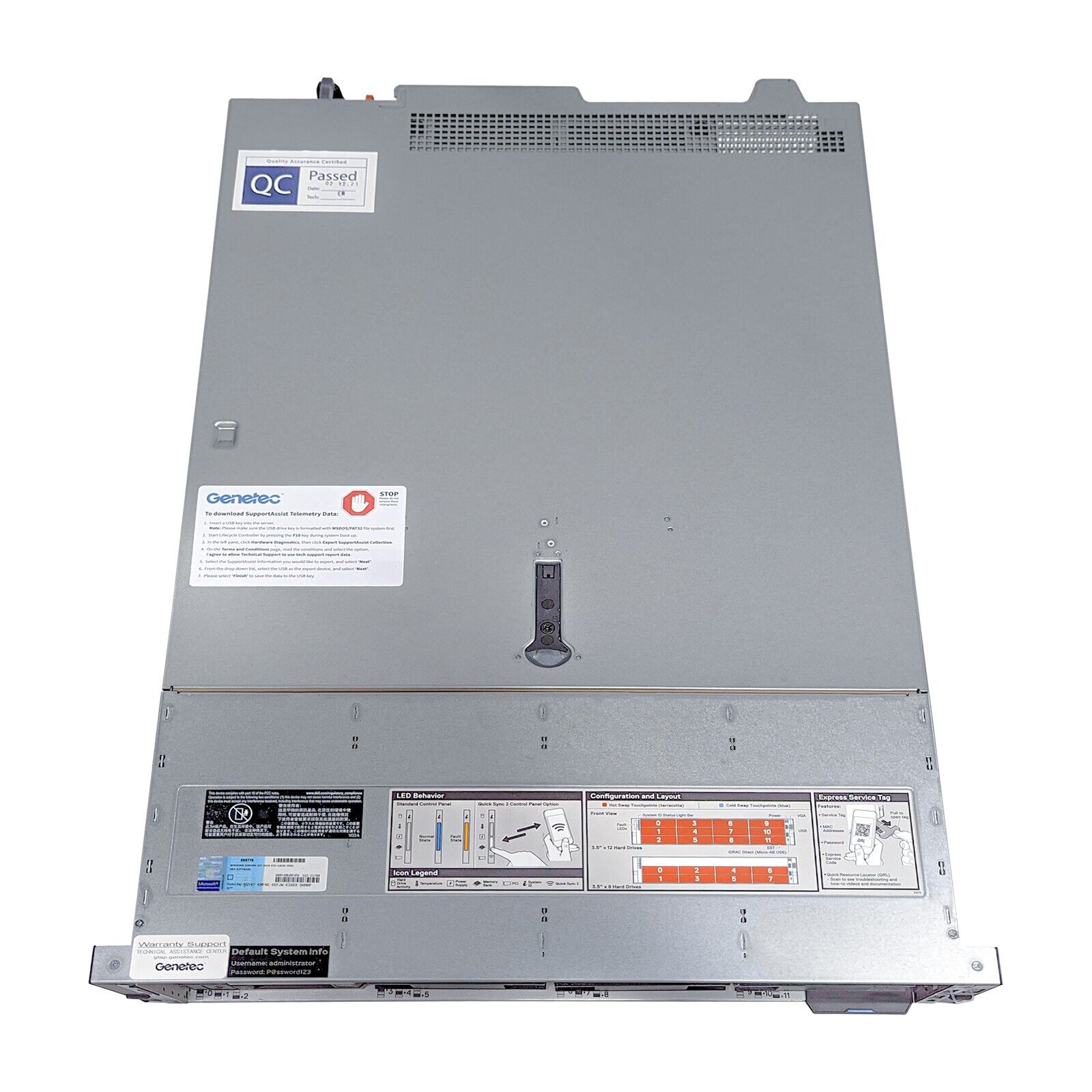 Genetec SV-2010E-R14-24T-8-110-FDX Ethernet Switch, Dell PowerEdge R540, 14 Bays