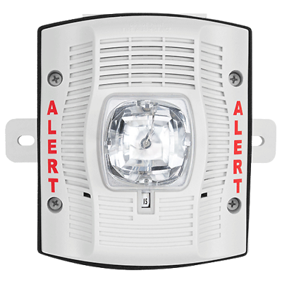 SpectAlert SPSWK Wall Speaker Strobe White Clear Lens Outdoor